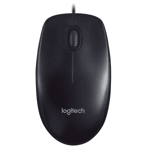 An image of black Logitech USB Optical Mouse M90